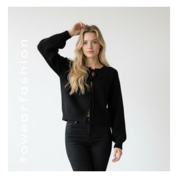 VEST STRIK ✦ ZWART ✦PURPLE QUEEN