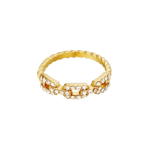 CHAINED STRASS RING