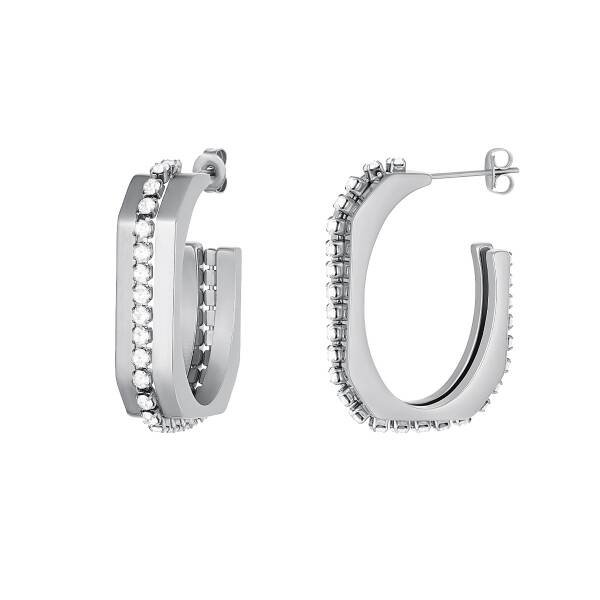 OVAL STRASS EARRING