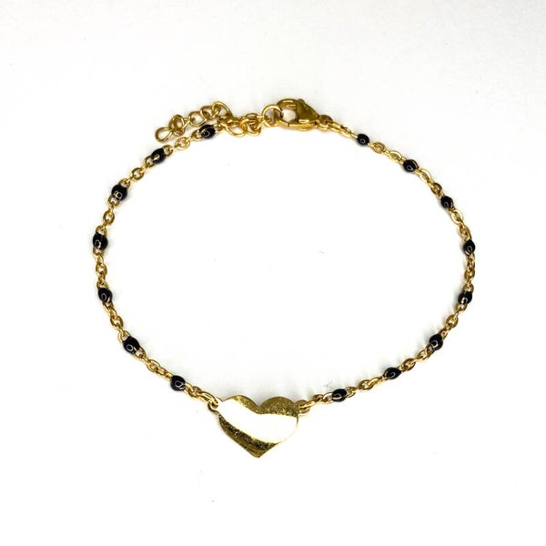 BLACK HEART BRACELET