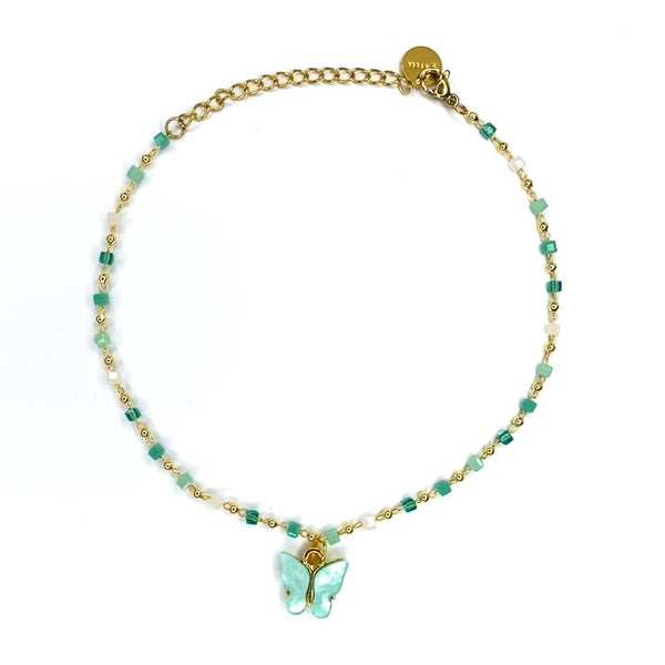 BLUE BUTTERFLY ANKLET