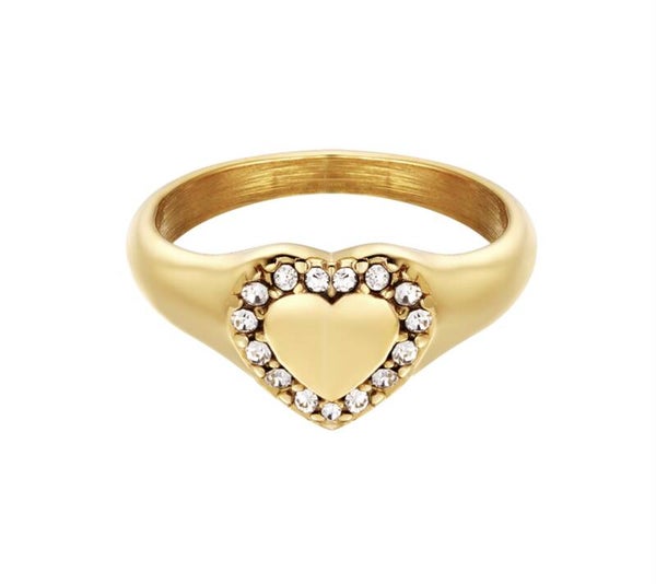 STRASS HEART RING