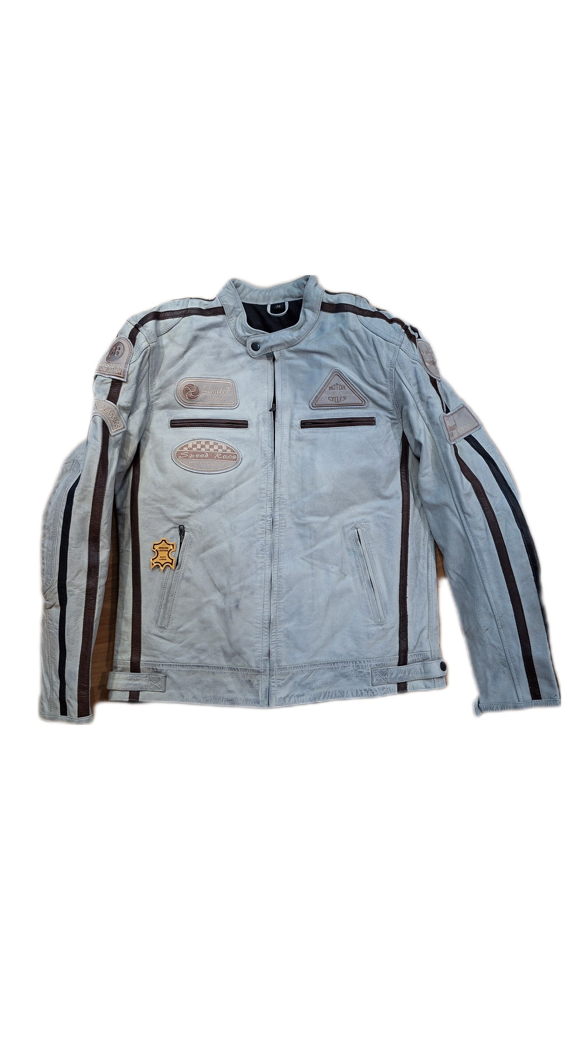 CHAQUETA DE MOTO GRIS