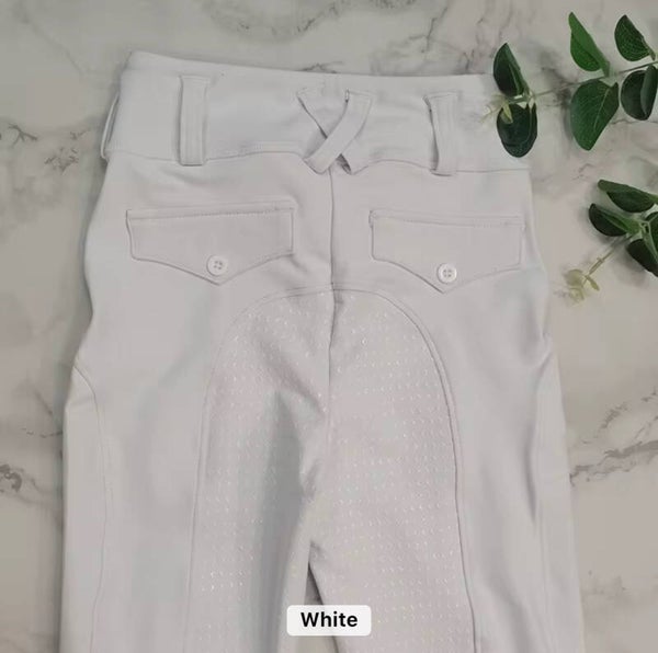 Childs Full Seat White Competition Riding Leggings