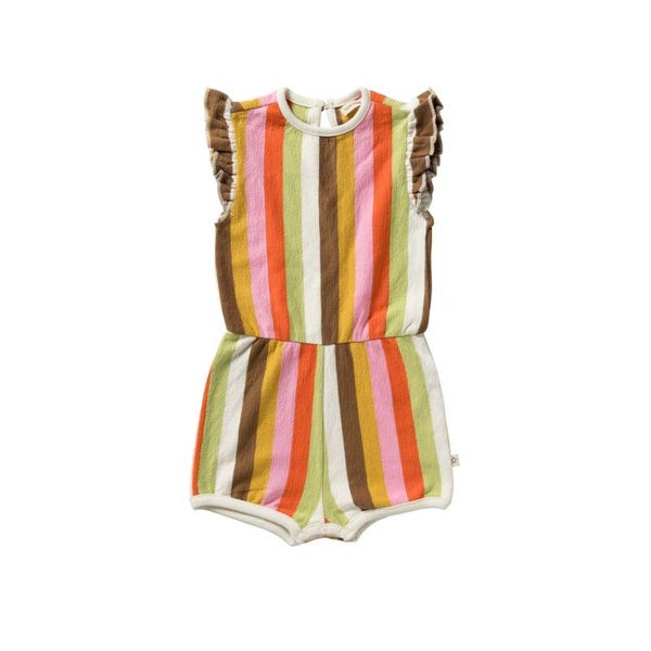 Multi Stripes Ruffle Jumpsuit Your Wishes