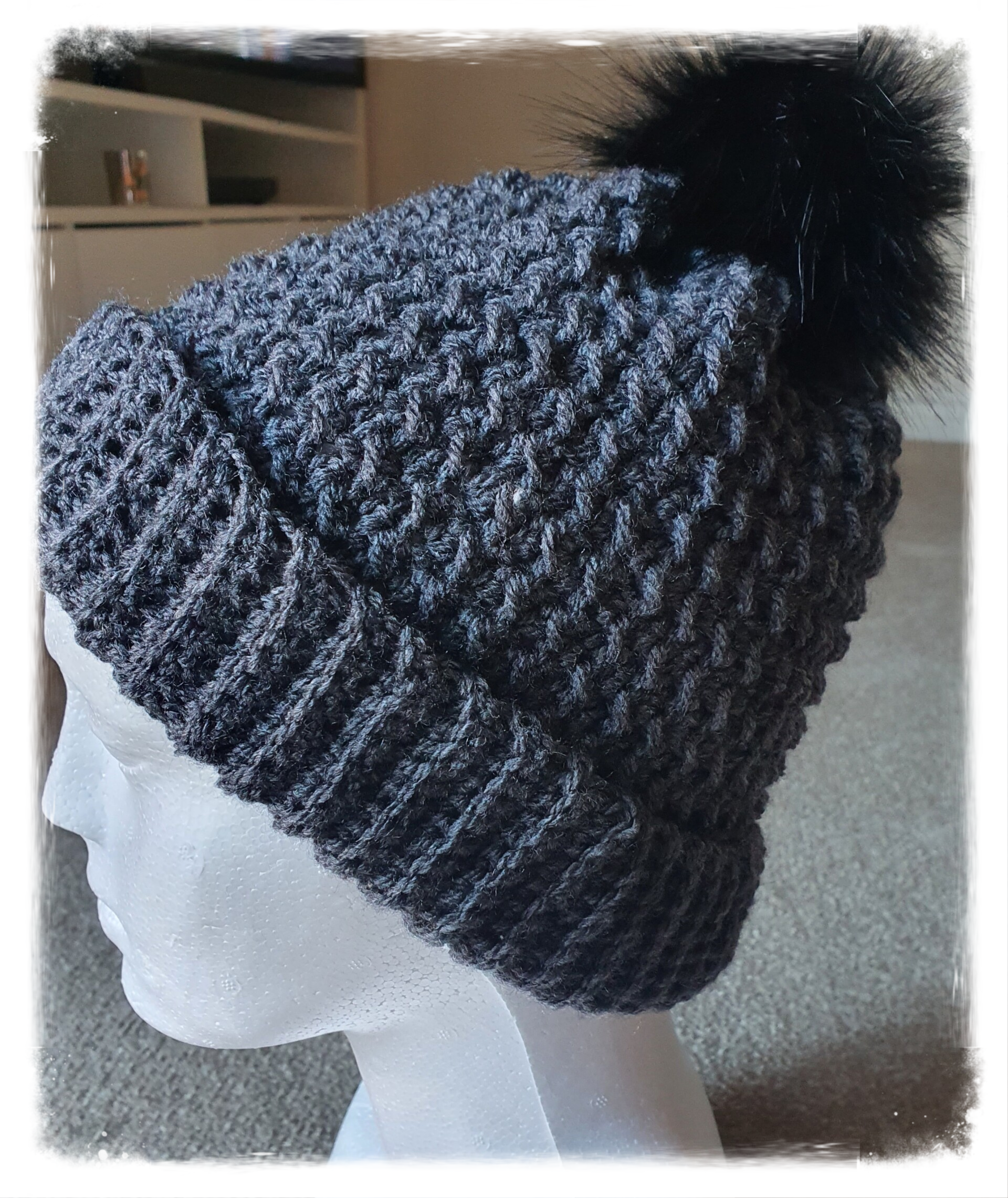 Bobble Hat with fake faux bobble