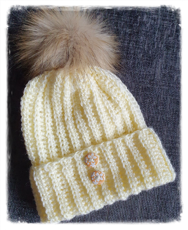 hat with fake faux bobble