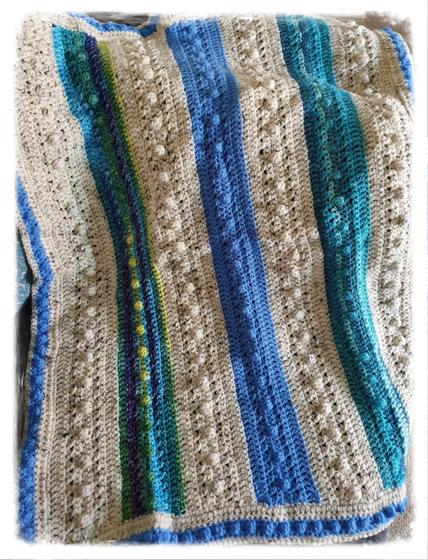 Stripy textured baby blanket