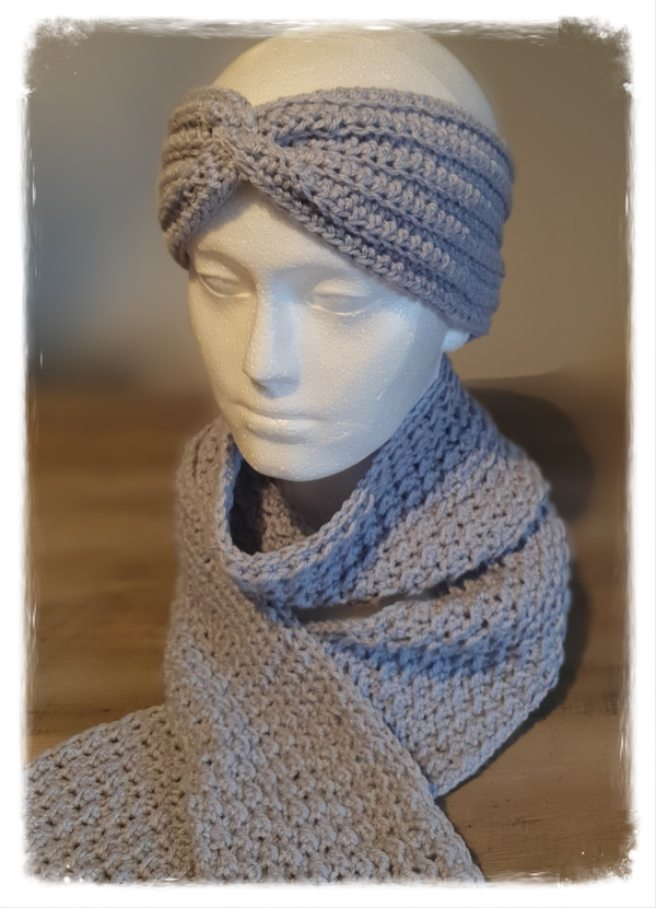 Matching scarf and ear warmer headband