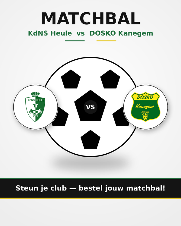 19/09/2026 - 19u30 - Matchbal Heren - KdNS Heule - DOSKO Kanegem