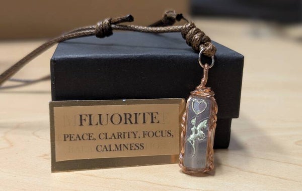 Reiki Infused Fluorite Fairy Crystal Necklace