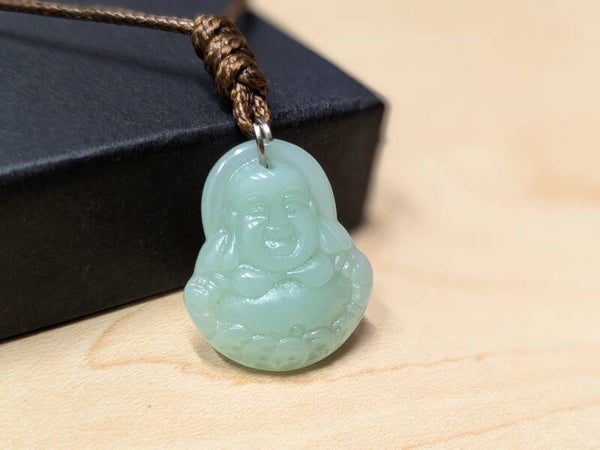 Jade Buddha Pendant with Adjustable Cord