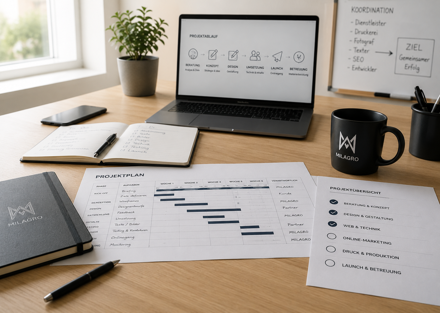 Projektkoordination und Umsetzung von Marketing-, Design- und Webprojekten