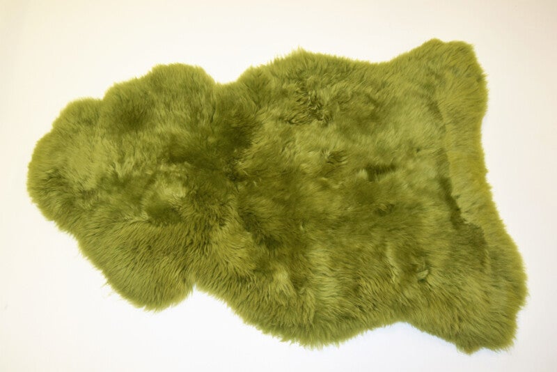 Gekleurde schapenvacht fel groen
