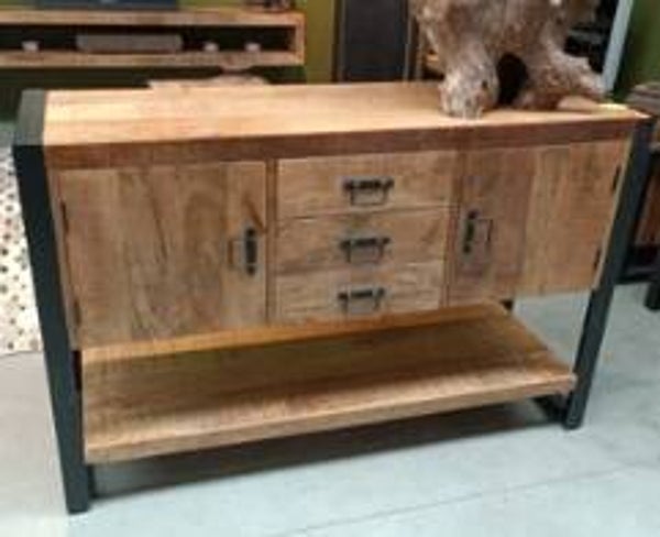 Dressoir Mango/Metaal 135 x 45 x 90