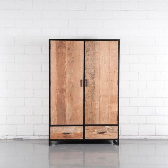 Opbergkast Teak/Metaal 110 x 45 x 165 'Marco'