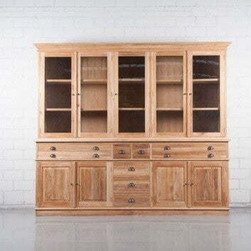 ** PRIJS OP AANVRAAG ** Vitrinekast Teak 260 x 50 x 230