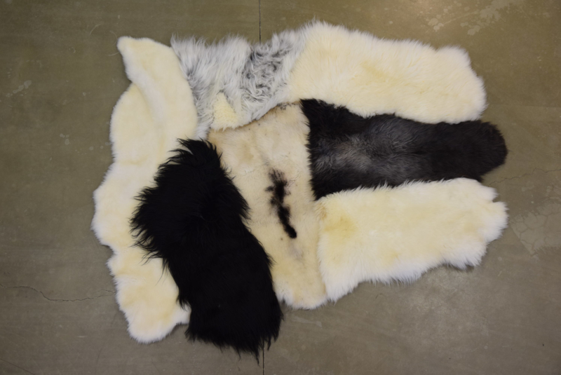 Schapenvachttapijt in patchwork.