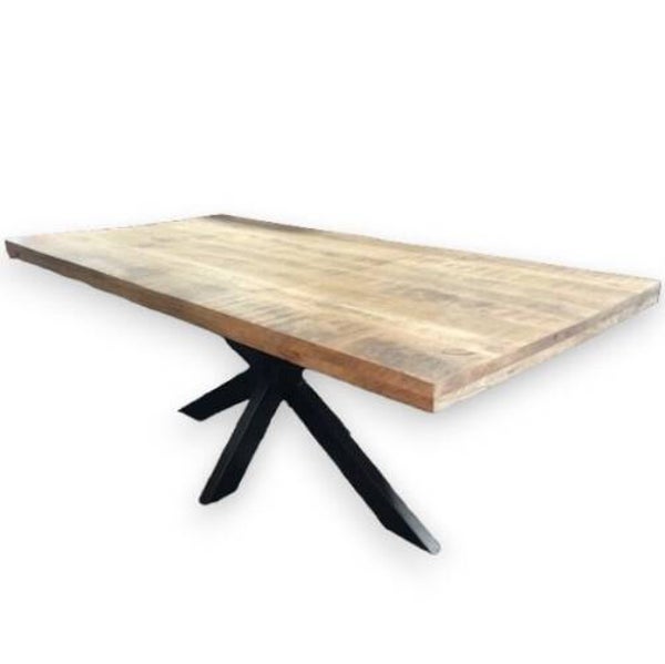 Eeettafel Rechthoek Mango Iron-spiderleg in verschillende afmetingen