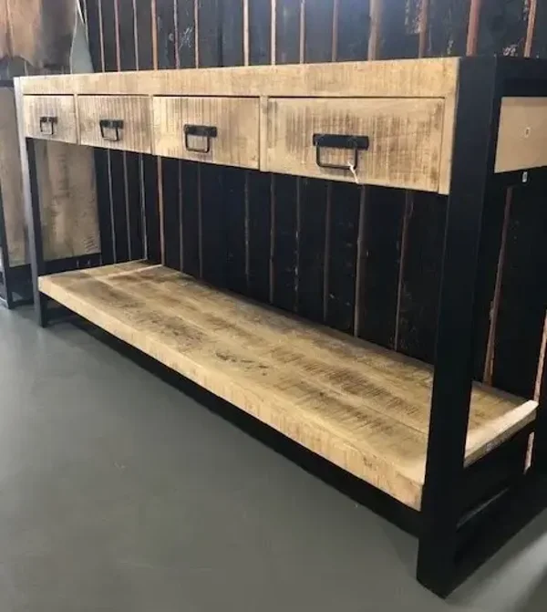 console in Mango/Metaal 160 x 40 x 80