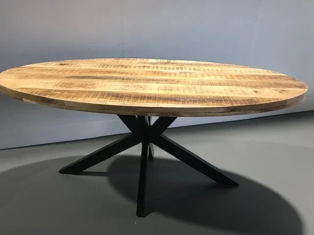 Eettafel ovaal Mango Iron-spiderleg in verschillende afmetingen