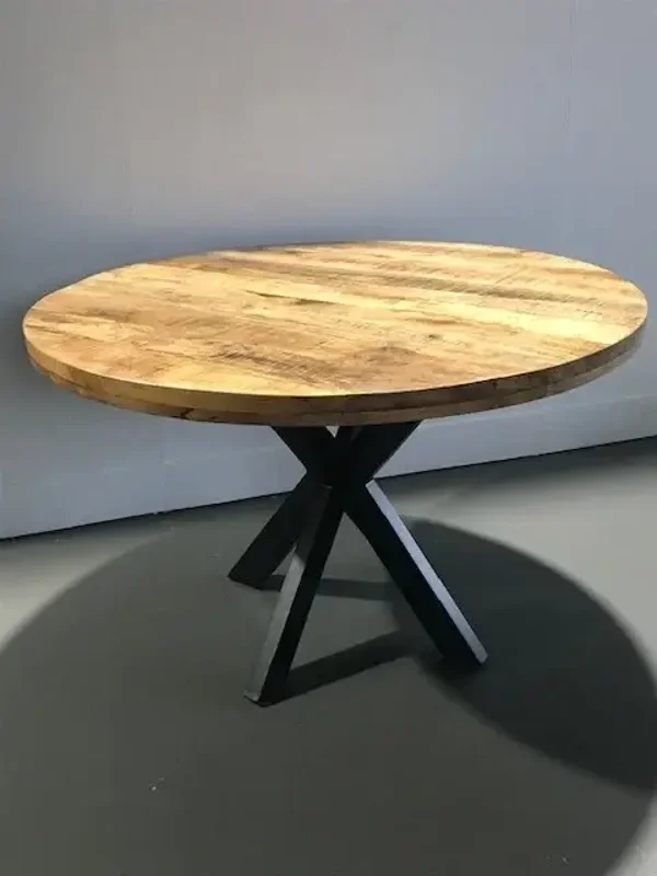 Eettafel rond Mango Iron spider-leg in verschillende afmetingen