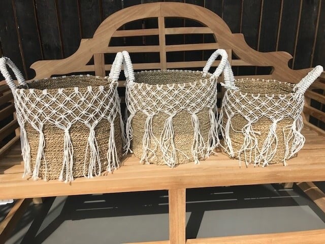 Manden 'Kawung' set van 3  Ø27 cm / Ø34 cm / Ø39 cm