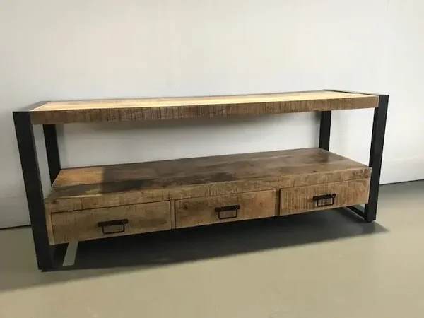 TV meubel in mangohout - 3 schuiven