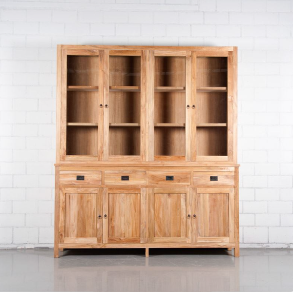 Vitrinekast Teak 200 x 35/41 x 230