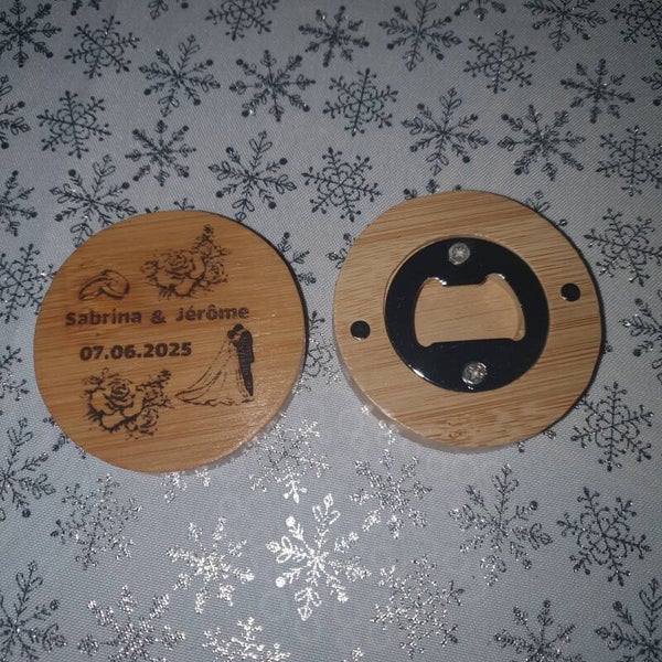 Décapsuleur aimanté 100% personnalisable mariage