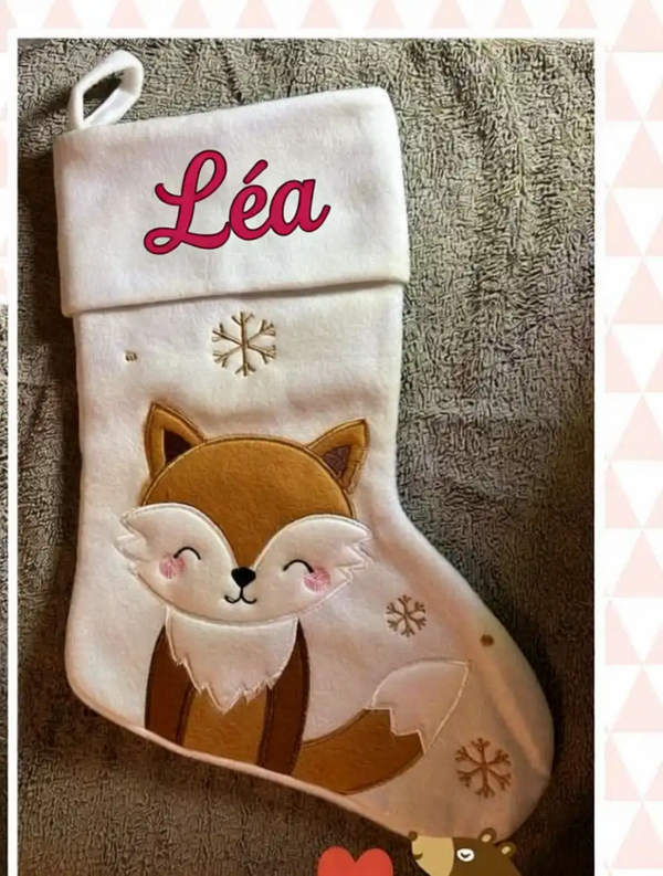 Chaussette de noël personnalisée avec un prénom