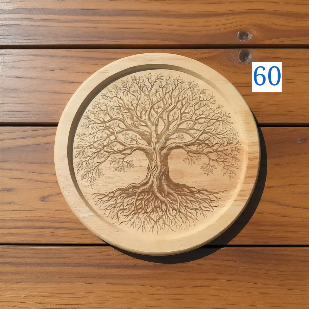 Plateau rond ou carré 27 cm  en bois
