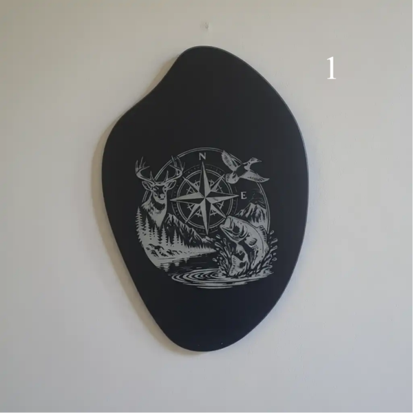 Miroir gravé, à accrocher