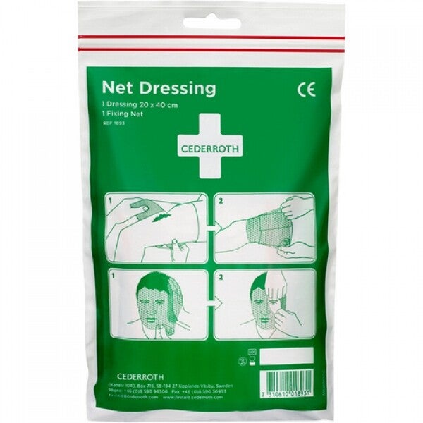 Kit de 1 compresse métallisée et de 1 filet de maintien SALVEQUICK CEDERROTH