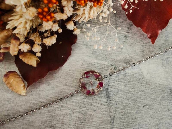 ✴ Bracelet " Eclat stellaire" - Pétales de Rose - Acier inoxydable