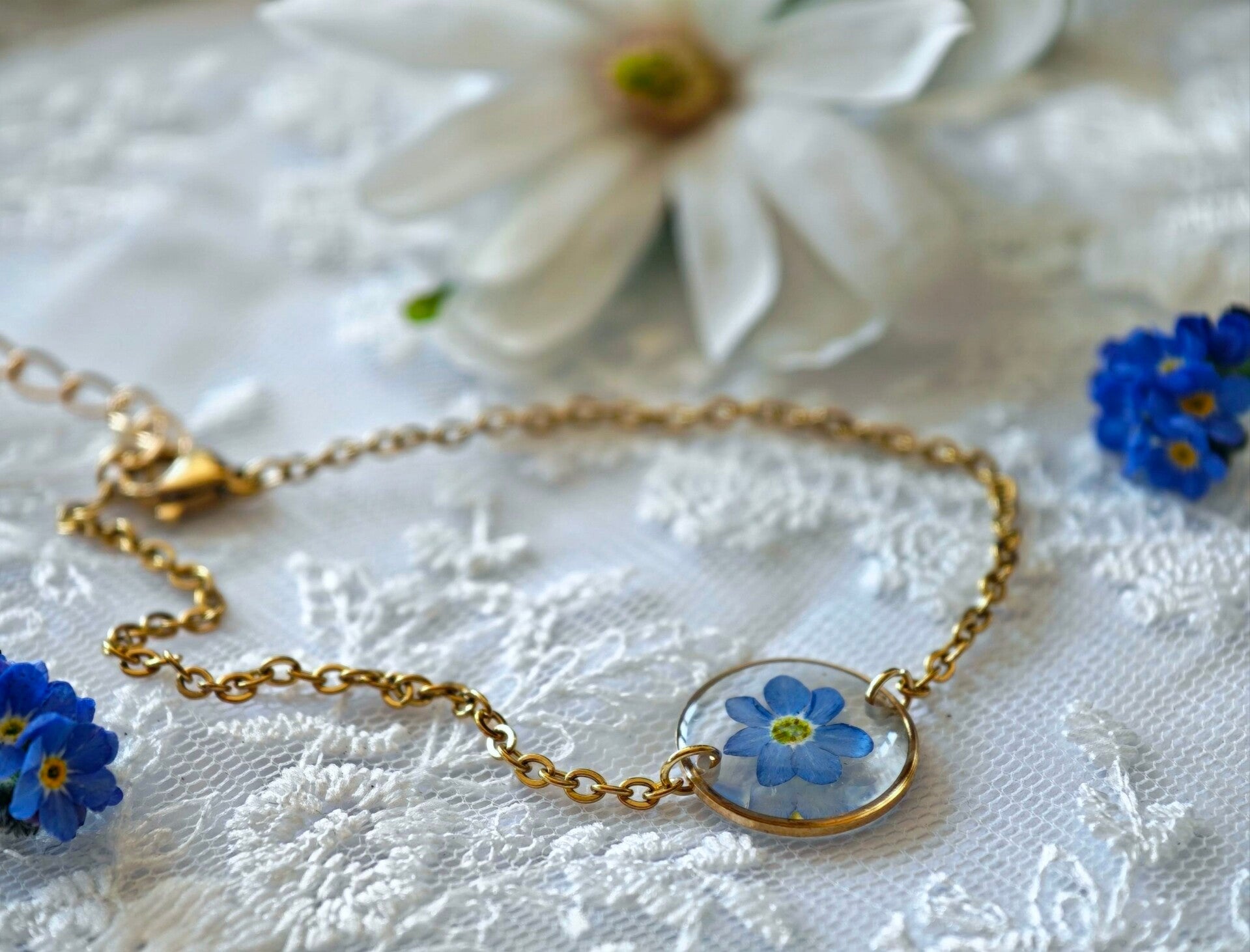 ❧ Bracelet Myosotis - Acier inoxydable doré