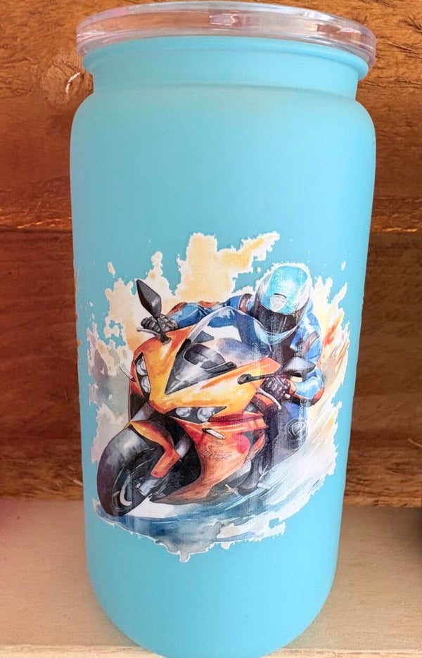 Bike - 16oz Blue Acrylic Tumbler