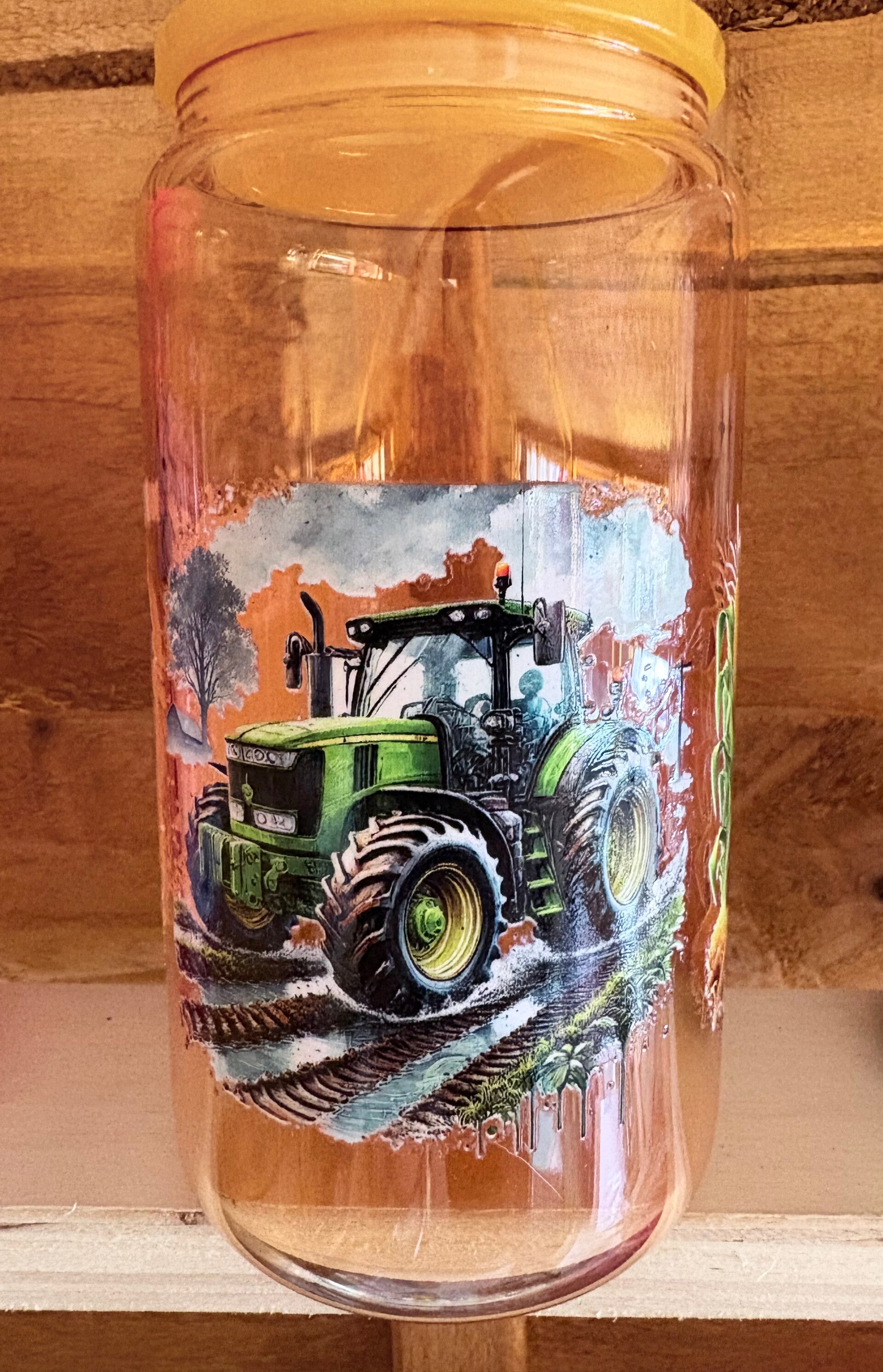 Tractor 16oz Glass Tumbler