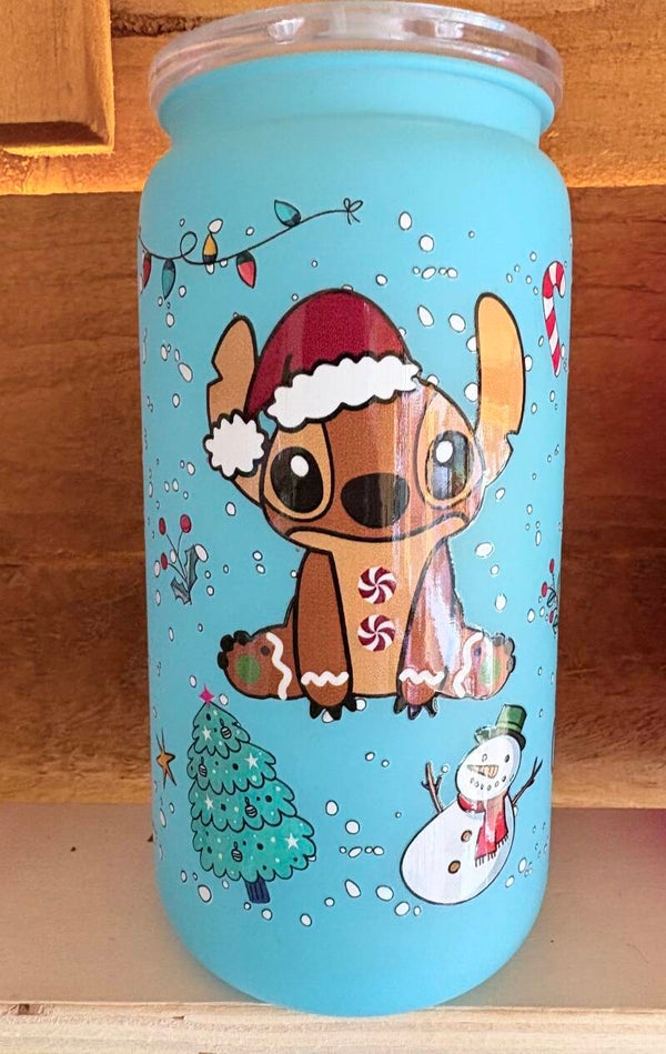Blue 16oz Christmas Stitch Acrylic Tumbler