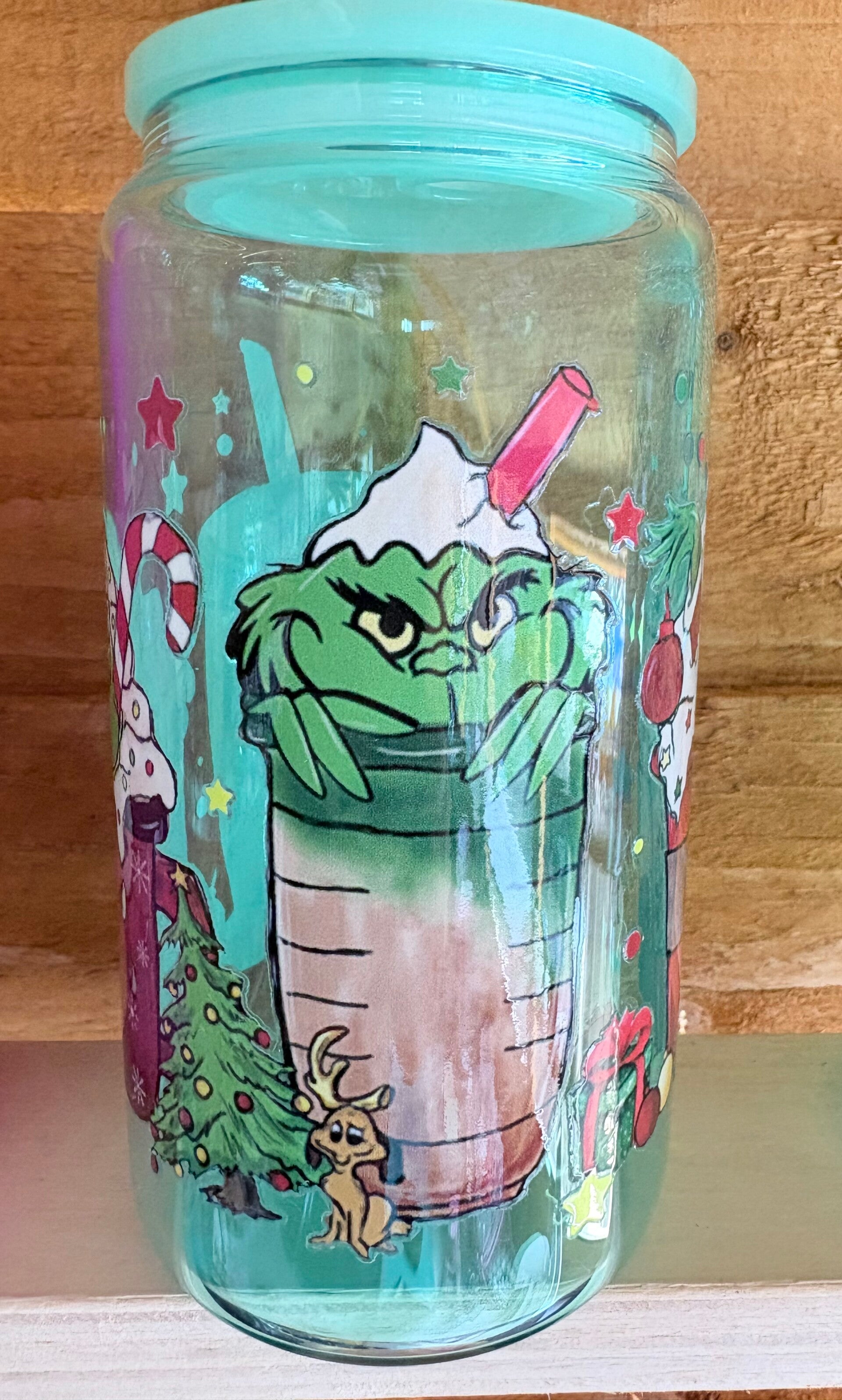 Grinch 16oz Glass Tumbler