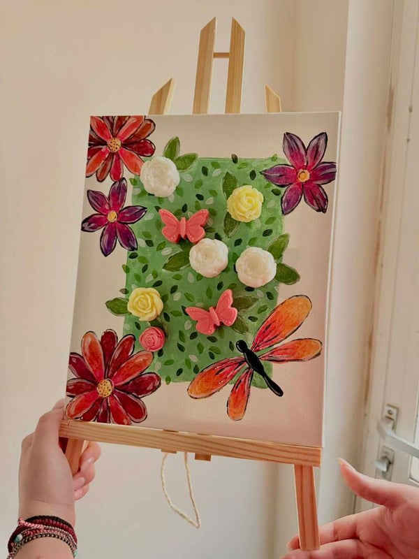 Composition parfumée + peinture sur toile