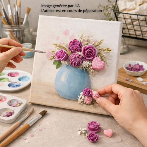 Composition parfumée + peinture sur toile