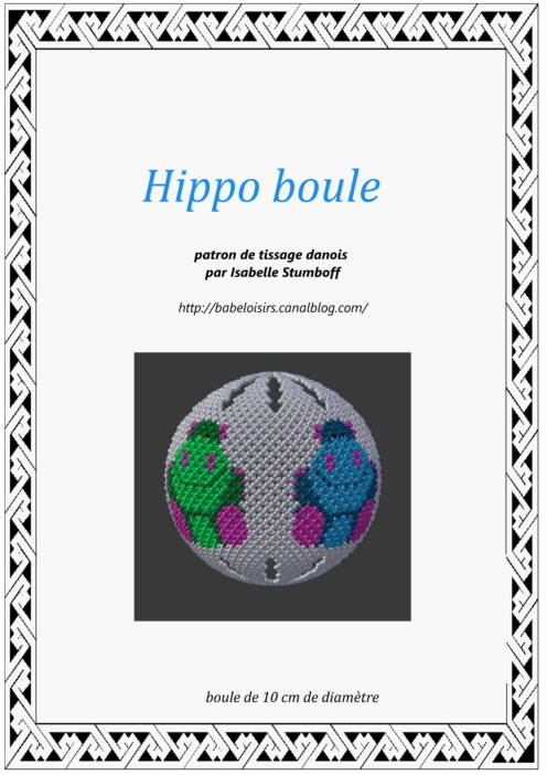 patron tissage danois hippopotame