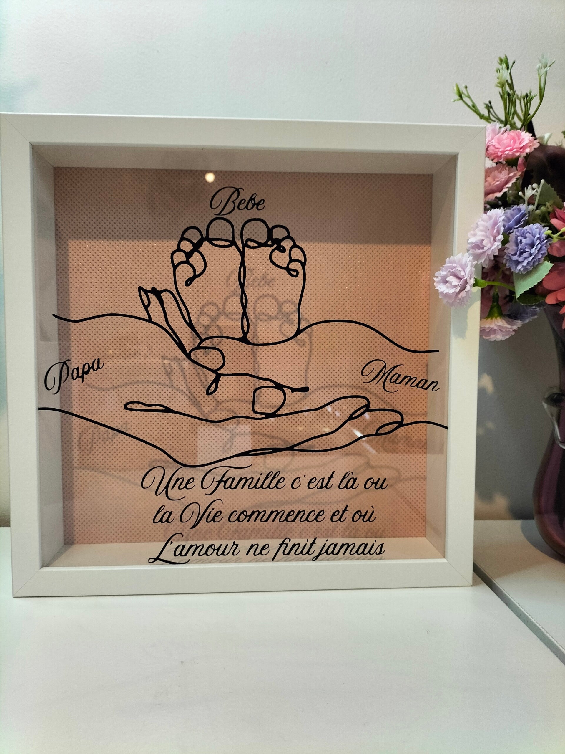 “Une famille” (Mains & pieds de bébé) 25x25