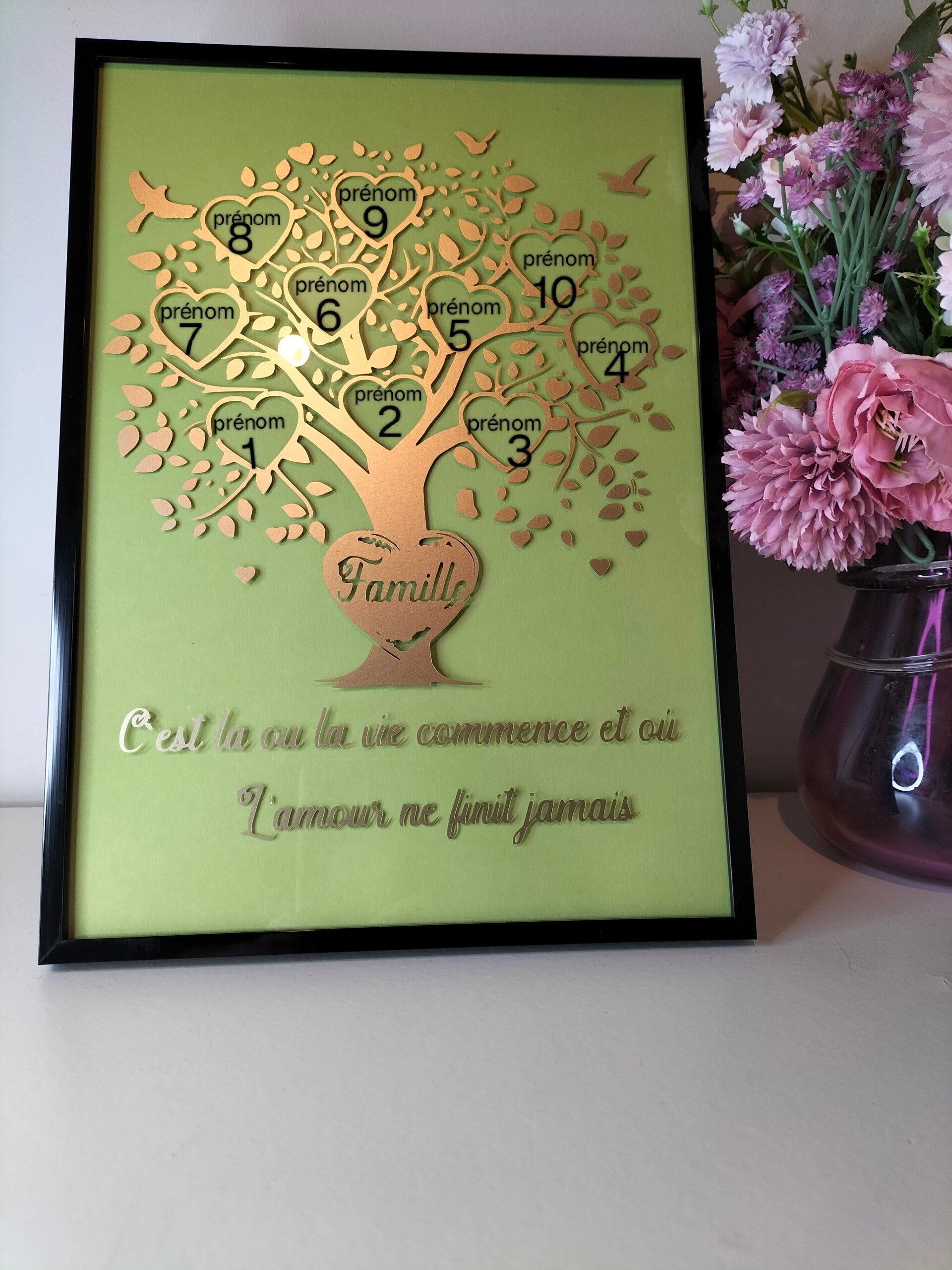 Cadre décoratif “Arbre de famille” 10 personnes