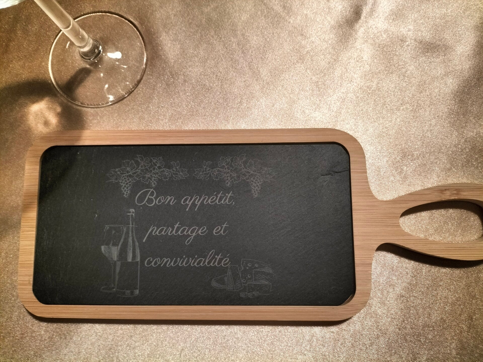 Planchette apéro Personnalisable bois et ardoise