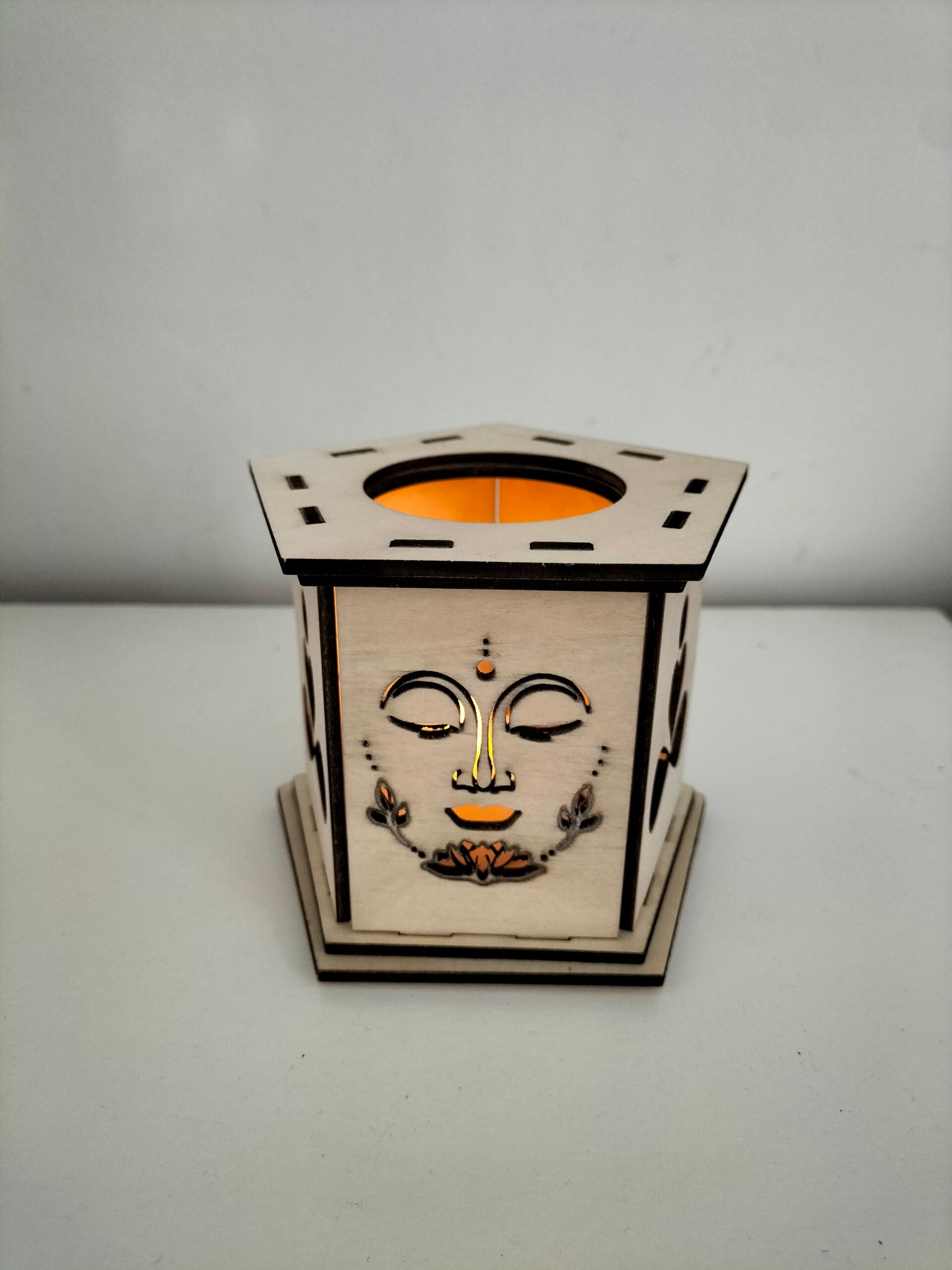 Bougeoir Lanterne Hexagonale Zen Bouddha