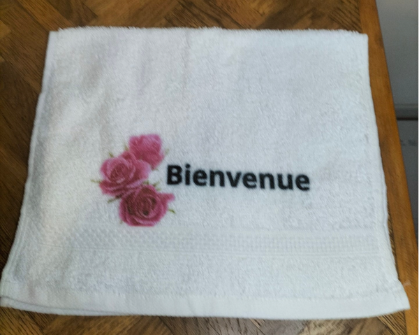 Serviette invité en coton personnalisée – Sublimation 30x50cm