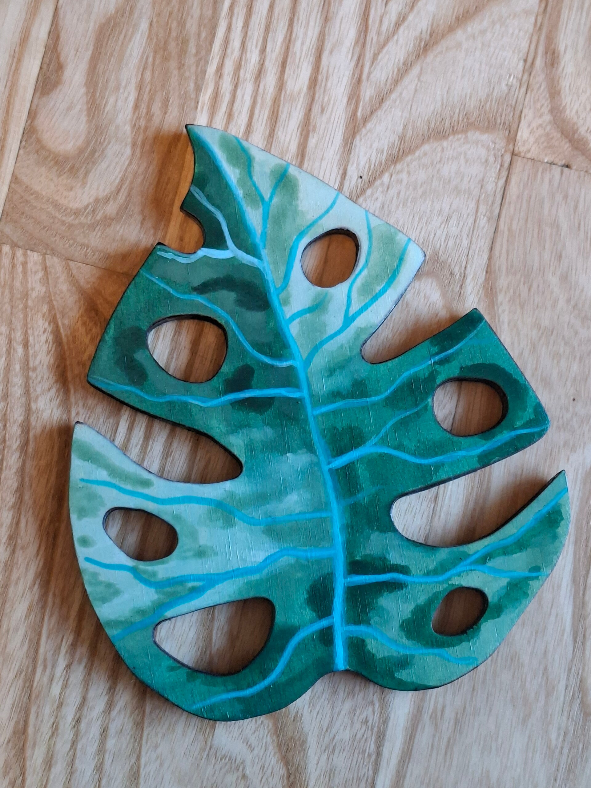 onderzetter monstera blauwe nerf