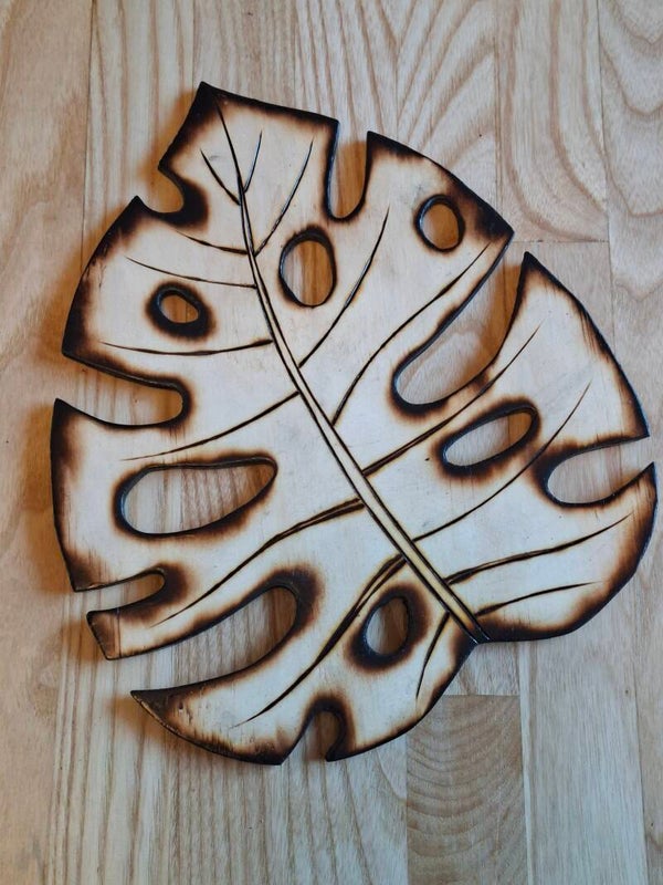 onderzetter monstera hout groot